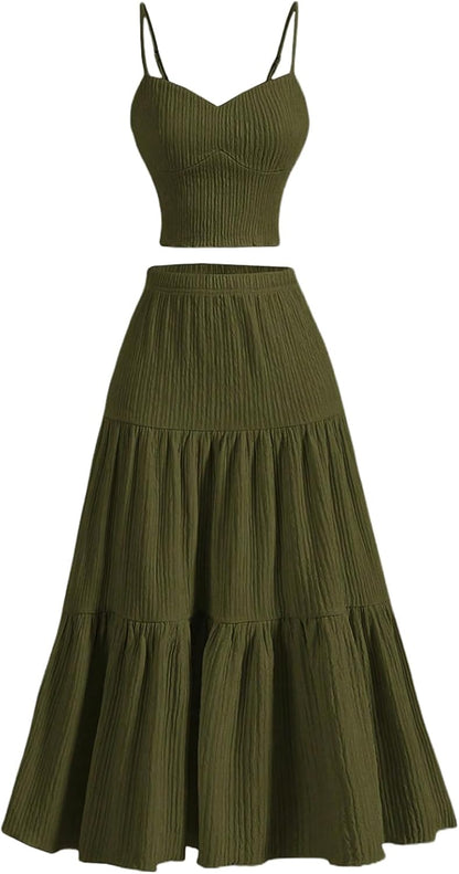 Matching Crop & Skirt Set